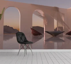 queence Fototapete »Dubai« Motiv | bedruckt | futuristisch | mehrfarbig | realistisch glatt Wandpaneele, selbstklebend, Tapete, Sticker, Wanddeko, XXL-Fotomotiv