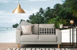 queence Fototapete »Sandstrand« Meer | Motiv | Strand | bedruckt | natürlich | realistisch glatt Wandpaneele, selbstklebend, Tapete, Sticker, Wanddeko, XXL-Fotomotiv
