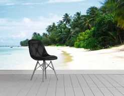 queence Fototapete »Sandstrand« Meer | Motiv | Strand | bedruckt | natürlich | realistisch glatt Wandpaneele, selbstklebend, Tapete, Sticker, Wanddeko, XXL-Fotomotiv