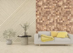 queence Fototapete »Steinoptik Mosaik« Motiv | bedruckt glatt Wandpaneele, selbstklebend, Tapete, Sticker, Wanddeko, XXL-Fotomotiv