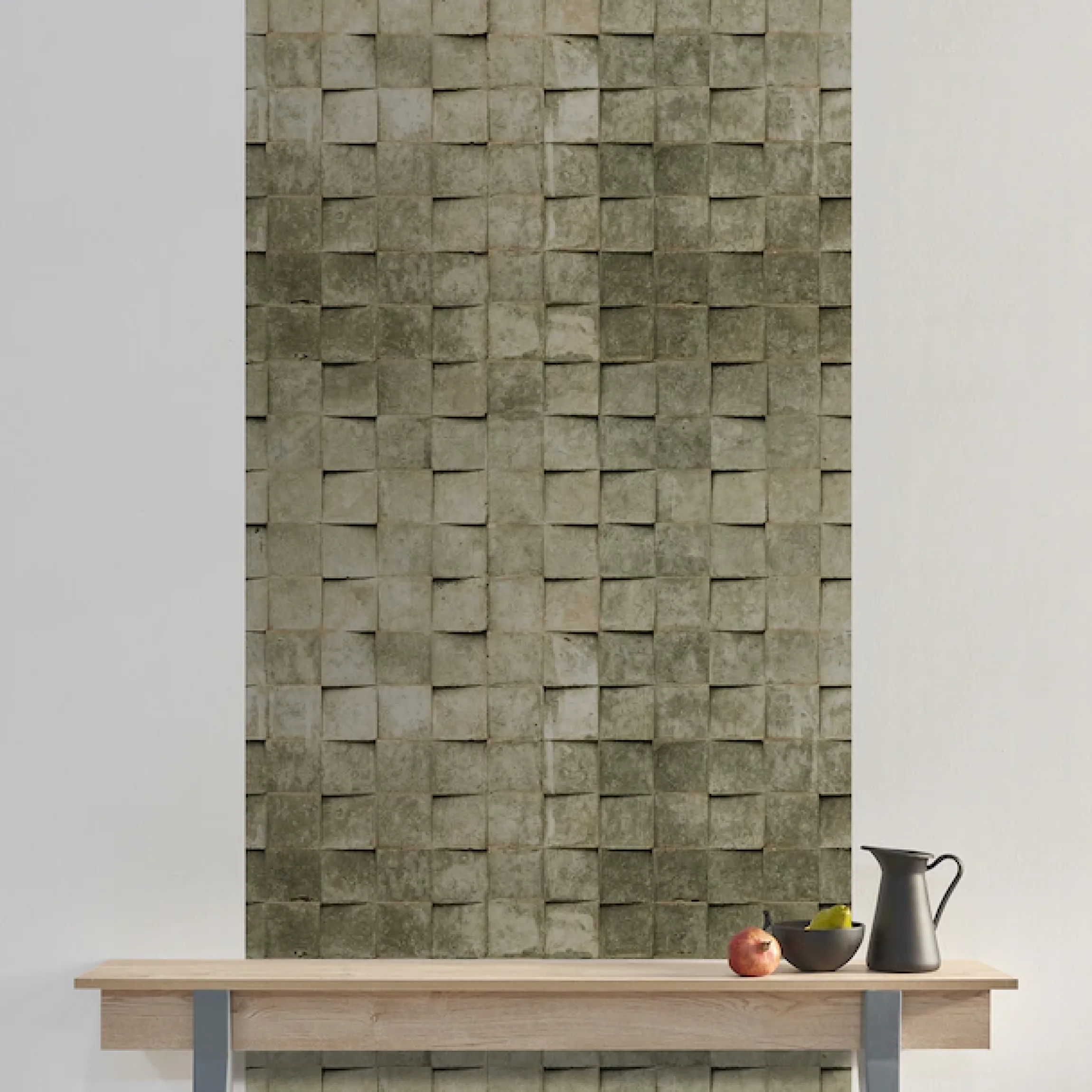 queence Fototapete »Steinoptik Mosaik« Motiv | bedruckt glatt Wandpaneele, selbstklebend, Tapete, Sticker, Wanddeko, XXL-Fotomotiv