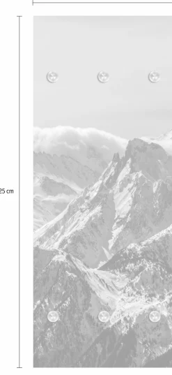 queence Garderobenleiste »Berge« mit 6 Haken, 50 x 120 cm