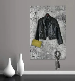 queence Garderobenleiste »Brushed Grey« Wand Garderobe, wischtechnik, Beton Optik, grau, platzsparend, modern