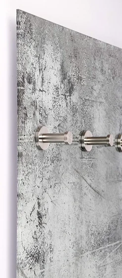 queence Garderobenleiste »Brushed Grey« Wand Garderobe, wischtechnik, Beton Optik, grau, platzsparend, modern