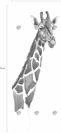 queence Garderobenleiste »Giraffe« mit 6 Haken, 50 x 120 cm
