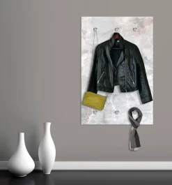 queence Garderobenleiste »Marmor« mit 6 Haken, 80 x 120 cm