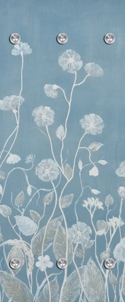 queence Garderobenpaneel »Wandgarderobemit Motiv Blumenwiese in Hellblau inkl. Edelstahlhaken« 1 Stk. tlg. HD Premium Druck auf Acrylglas