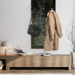 queence Wandgarderobe »Beton Optik Abstrakt« 1 Stk. tlg. Wandpaneel aus Acrylglas inkl. 6 Edelstahlhaken in schwarz matt