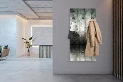 queence Wandgarderobe »Nebeliger Wald« 1 Stk. tlg. Wandpaneel aus Acrylglas inkl. 6 Edelstahlhaken in schwarz matt