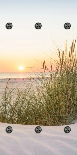 queence Wandgarderobe »Sonnenuntergang auf Sylt« 1 Stk. tlg. Wandpaneel aus Acrylglas inkl. 6 Edelstahlhaken in schwarz matt