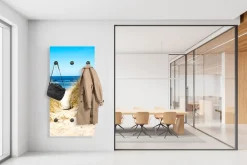 queence Wandgarderobe »Strand auf Rügen« 1 Stk. tlg. Wandpaneel aus Acrylglas inkl. 6 Edelstahlhaken in schwarz matt