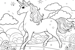 queence Wandsticker »Einhorn auf Blumenwiese« DIY-Wandsticker zum Bemalen