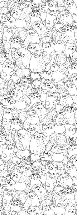 queence Wandsticker »Katzen« DIY-Wandsticker zum Bemalen