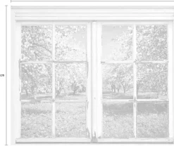 queence Wandsticker »Wiese mit Bäumen« Wandsticker, Wandbild, selbstklebend, 3D, Fenster