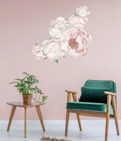 queence Wandtattoo »Ella« Wandbild, Sticker, rosa, Blume, Blüte, selbstklebend, Pastellfarben