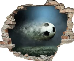 queence Wandtattoo »Fußball« Wandsticker, Wandbild, selbstklebend, 3D, Wanddurchbruch