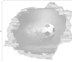 queence Wandtattoo »Fußball« Wandsticker, Wandbild, selbstklebend, 3D, Wanddurchbruch
