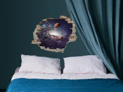 queence Wandtattoo »Planeten« Wandsticker, Wandbild, selbstklebend, 3D, Wanddurchbruch