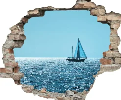queence Wandtattoo »Segelboot« Wandsticker, Wandbild, selbstklebend, 3D, Wanddurchbruch