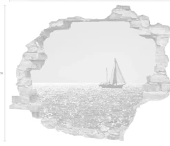 queence Wandtattoo »Segelboot« Wandsticker, Wandbild, selbstklebend, 3D, Wanddurchbruch