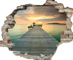 queence Wandtattoo »Steg« Wandsticker, Wandbild, selbstklebend, 3D, Wanddurchbruch