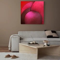 queence XXL-Wandbild »Akustikbild Abstrakt Rot« Abstrakt | Abstrakte | Art | Formen | Gemälde | Kunst 1 Stk. tlg. Einfache Akustiklösung ohne Baumaßnahme, Schalldämmung, Paneele