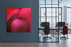 queence XXL-Wandbild »Akustikbild Abstrakt Rot« Abstrakt | Abstrakte | Art | Formen | Gemälde | Kunst 1 Stk. tlg. Einfache Akustiklösung ohne Baumaßnahme, Schalldämmung, Paneele