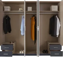 rauch Drehtürenschrank »Drehtürenschrank Schrank Garderobe Wäscheschrank Schlafzimmer FLEXX« mit 4 Schubkästen