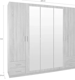 rauch Drehtürenschrank »Drehtürenschrank Schrank Garderobe Wäscheschrank Schlafzimmer FLEXX« mit 4 Schubkästen