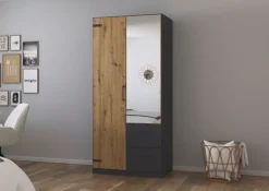 rauch Drehtürenschrank »Holmes« im Industrial Style, mit Schubkästen, mit oder ohne Spiegel