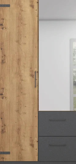 rauch Drehtürenschrank »Holmes« im Industrial Style, mit Schubkästen, mit oder ohne Spiegel