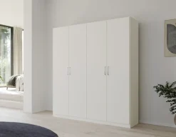rauch Drehtürenschrank »Kleiderschrank Schrank Garderobe Ankleide PURE BY QUADRA SPIN« Breiten: 181/226/271 cm, Höhe 210 cm,mit Spiegel, in puristischem Design, Griffe alufarben MADE IN GERMANY