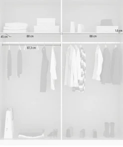 rauch Drehtürenschrank »Kleiderschrank Schrank Garderobe Ankleide PURE BY QUADRA SPIN« Breiten: 181/226/271 cm, Höhe 210 cm,mit Spiegel, in puristischem Design, Griffe alufarben MADE IN GERMANY