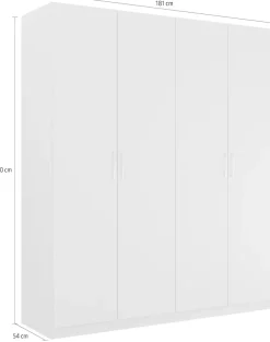 rauch Drehtürenschrank »Kleiderschrank Schrank Garderobe Ankleide PURE BY QUADRA SPIN« Breiten: 181/226/271 cm, Höhe 210 cm,mit Spiegel, in puristischem Design, Griffe alufarben MADE IN GERMANY