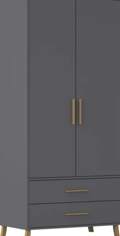 rauch Drehtürenschrank »Kleiderschrank Schrank Garderobe SHINJO Breiten 93/140/187 cm« in 3 verschiedenen Ausstattungen BASIC/CLASSIC/PREMIUM,Griffe und Füße aus Massivholz mit 2 Schubladen MADE IN GERMANY