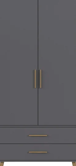 rauch Drehtürenschrank »Kleiderschrank Schrank Garderobe SHINJO Breiten 93/140/187 cm« in 3 verschiedenen Ausstattungen BASIC/CLASSIC/PREMIUM,Griffe und Füße aus Massivholz mit 2 Schubladen MADE IN GERMANY