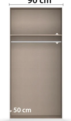 rauch Drehtürenschrank »Kleiderschrank Schrank Garderobe Wäscheschrank COSTA Breite 91 cm« in 3 Ausstattungen BASIC/CLASSIC/PREMIUM,mit griffloser Front und Push-to-Open Funktion MADE IN GERMANY