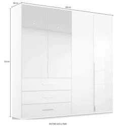 rauch Drehtürenschrank »Kleiderschrank Schrank Garderobe Wäscheschrank MONTCLAR« in den Breiten 201/251/301 cm, inkl. SOFT-CLOSE-FUNKTION,mit Schubkästen und Spiegel, inkl. Wäscheeinteilung MADE IN GERMANY