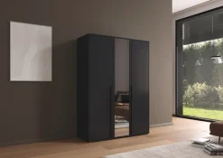 rauch Drehtürenschrank »Kleiderschrank Schrank Garderobe Wäscheschrank NAGATA mit Spiegel« in 3 verschiedenen Ausstattungen BASIC/CLASSIC/PREMIUM,und modernen Stangengriffen in Graumetallic TOPSELLER MADE IN GERMANY