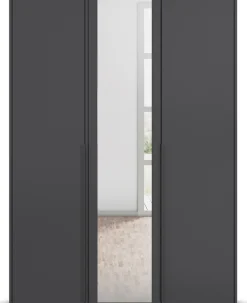 rauch Drehtürenschrank »Kleiderschrank Schrank Garderobe Wäscheschrank NAGATA mit Spiegel« in 3 verschiedenen Ausstattungen BASIC/CLASSIC/PREMIUM,und modernen Stangengriffen in Graumetallic TOPSELLER MADE IN GERMANY