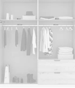 rauch Drehtürenschrank »Kleiderschrank Schrank Garderobe Ankleide DARK&WOOD BY QUADRA SPIN« Breiten: 181/226/271 cm, Höhe 210 cm,im Industrial Style mit Metallgriffstangen
