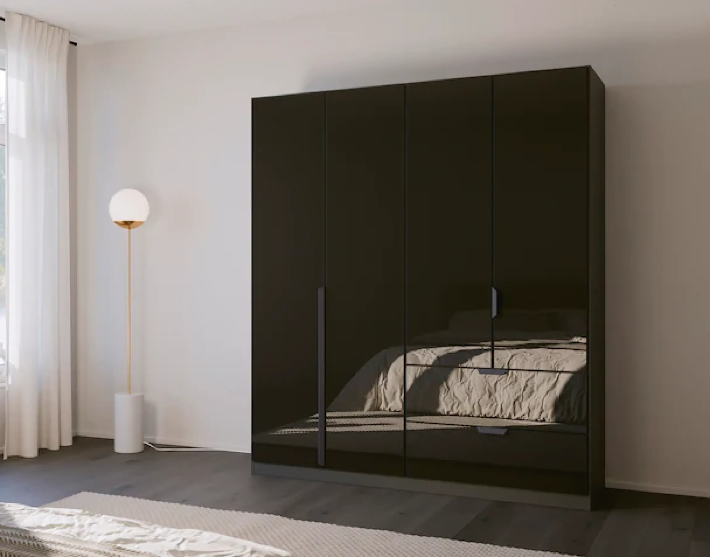 rauch Drehtürenschrank »Kleiderschrank Schrank Garderobe Ankleide MODERN BY QUADRA SPIN« Breiten: 181/226/271 cm, Höhe 210 cm,mit hochwertiger Glasfront und Stangengriff MADE IN GERMANY
