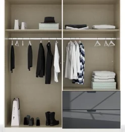 rauch Drehtürenschrank »Kleiderschrank Schrank Garderobe Ankleide MODERN BY QUADRA SPIN« Breiten: 181/226/271 cm, Höhe 210 cm,mit hochwertiger Glasfront und Stangengriff MADE IN GERMANY