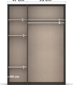 rauch Drehtürenschrank »Kleiderschrank Schrank Garderobe Wäscheschrank NAGATA viel Stauraum« in 3 verschiedenen Ausstattungen BASIC/CLASSIC/PREMIUM,mit modernen Stangengriffen in Graumetallic TOPSELLER MADE IN GERMANY