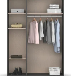 rauch Drehtürenschrank »Kleiderschrank Schrank Garderobe Wäscheschrank NAGATA viel Stauraum« in 3 verschiedenen Ausstattungen BASIC/CLASSIC/PREMIUM,mit modernen Stangengriffen in Graumetallic TOPSELLER MADE IN GERMANY