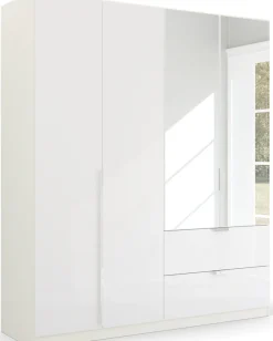 rauch Drehtürenschrank »Kleiderschrank Schrank Garderobe Ankleide GLAMOUR BY QUADRA SPIN« Breiten: 181/226/271 cm, Höhe 210 cm,mit Spiegel und Hochglanz-Front, Stangengriff MADE IN GERMANY