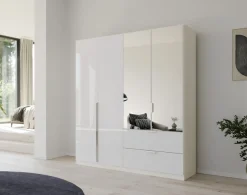 rauch Drehtürenschrank »Kleiderschrank Schrank Garderobe Ankleide GLAMOUR BY QUADRA SPIN« Breiten: 181/226/271 cm, Höhe 210 cm,mit Spiegel und Hochglanz-Front, Stangengriff MADE IN GERMANY