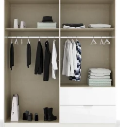 rauch Drehtürenschrank »Kleiderschrank Schrank Garderobe Ankleide GLAMOUR BY QUADRA SPIN« Breiten: 181/226/271 cm, Höhe 210 cm,mit Spiegel und Hochglanz-Front, Stangengriff MADE IN GERMANY