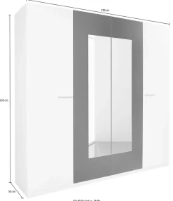 rauch Drehtürenschrank »Kleiderschrank Schrank Garderobe Wäscheschrank Schlafzimmer BORBA« Breite/Höhe/Tiefe: 225/210/54 cm,optional mit Absetzung in Graumetallic MADE IN GERMANY