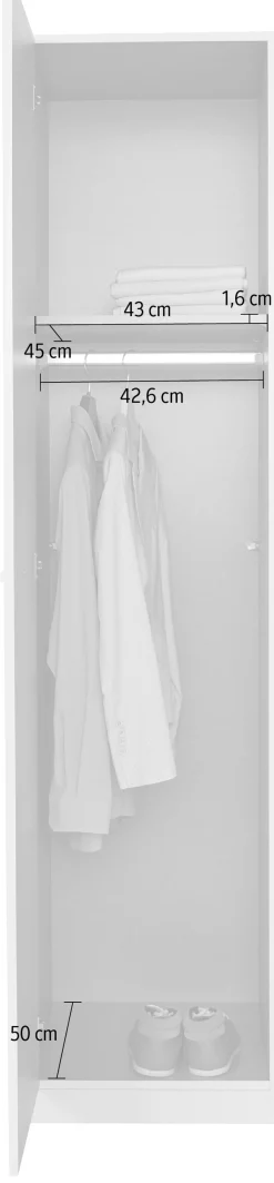 rauch Drehtürenschrank »Kleiderschrank Schrank Garderobe Wäscheschrank VANDOR« in drei Breiten, Höhe 197 cm, Griffe in Graumetallic MADE IN GERMANY